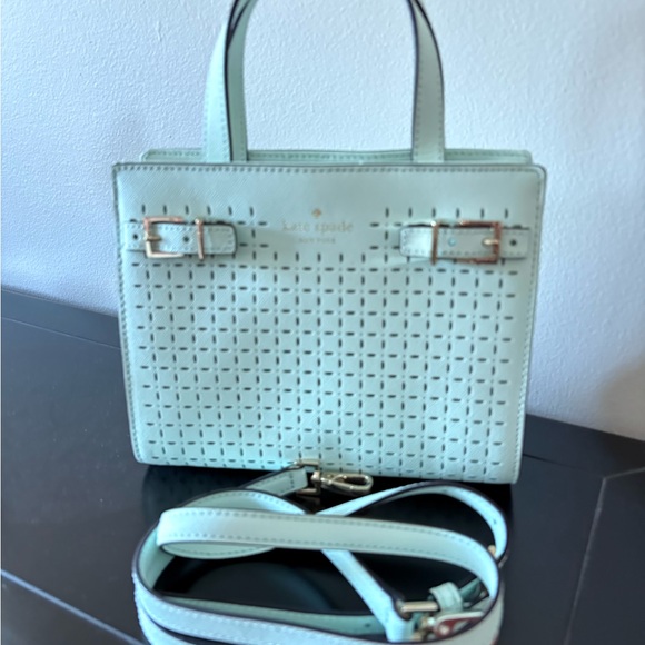 Kate Spade Mint Green Satchel with Cutout Design - Picture 3 of 5